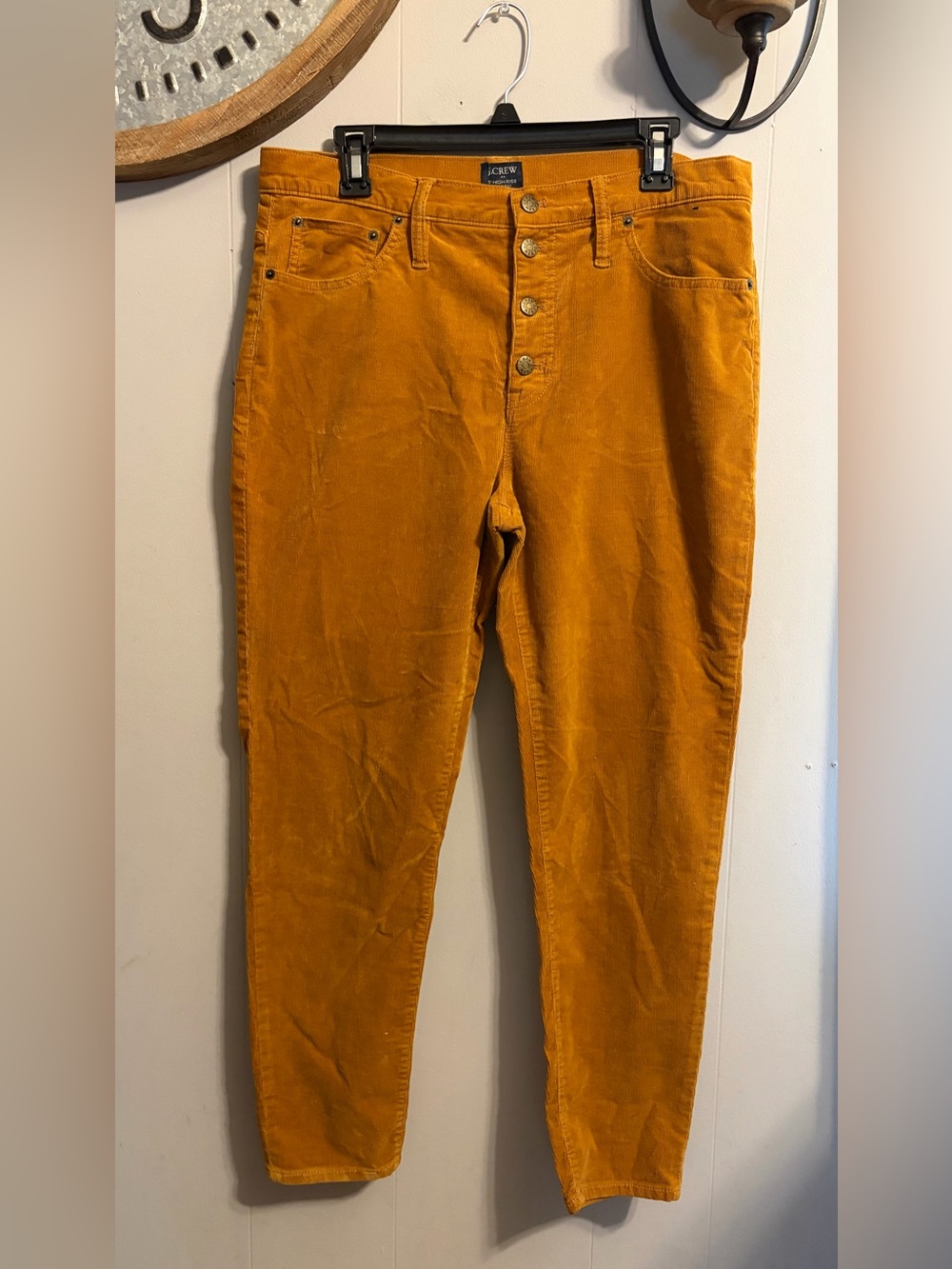 J. Crew Mustard Gold Corduroy Button-Fly Pants